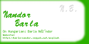 nandor barla business card